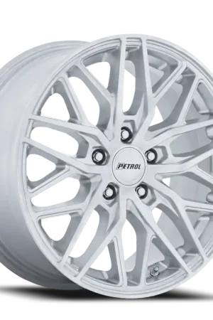 Petrol P3E SD 20x8.5 +40 5x114.3mm 72.56mm Gloss Silver Machined Brushed Holiday Sale