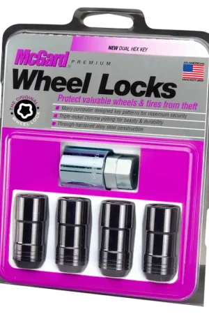 McGard Wheel Lock Nut Set - 4pk. (Cone Seat) M14X1.5 / 21mm & 22mm Dual Hex / 1.965in. L - Black No Minimum Order