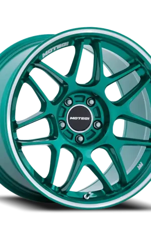 Motegi MR158 Tsubaki ED 18x9.5 +15 5x114.3mm 72.56mm Hokkaido Green Machined Lip Top Pick