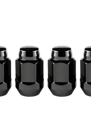 McGard Hex Lug Nut (Cone Seat Bulge Style) M14X1.5 / 22mm Hex / 1.635in. Length (4-Pack) - Black Popular