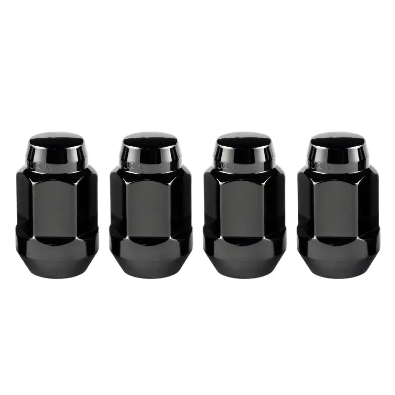 McGard Hex Lug Nut (Cone Seat Bulge Style) M14X1.5 / 22mm Hex / 1.635in. Length (4-Pack) - Black Popular