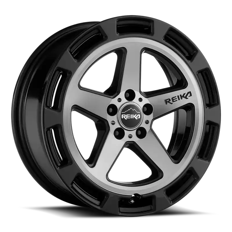 Reika Teton R20 GBM 17x8 +38 5x114.3mm 65.1mm Black Machined Face High Quality