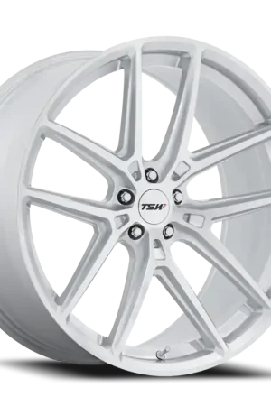 TSW Imola SD 19x8.5 +35 5x112mm 66.56mm Gloss Silver Machined Face Premium