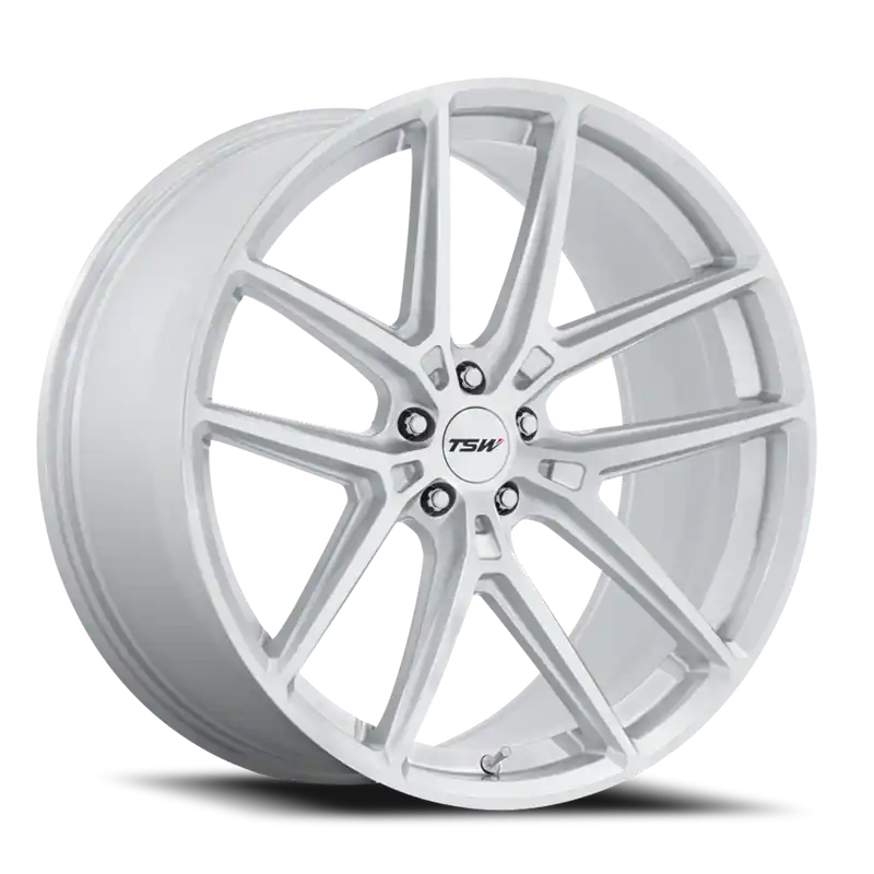 TSW Imola SD 19x8.5 +35 5x112mm 66.56mm Gloss Silver Machined Face Premium