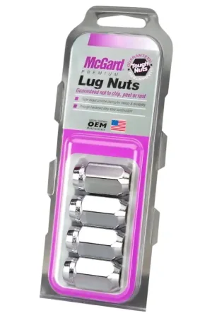 McGard Hex Lug Nut (Cone Seat) M12X1.5 / 13/16 Hex / 1.5in. Length (4-Pack) - Chrome Reduced Price