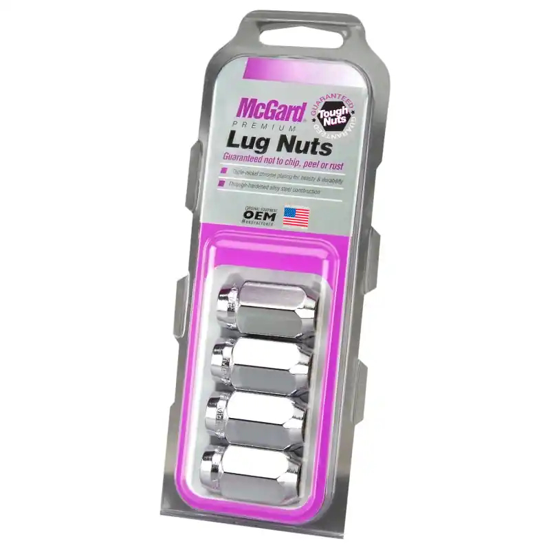 McGard Hex Lug Nut (Cone Seat) M12X1.5 / 13/16 Hex / 1.5in. Length (4-Pack) - Chrome Reduced Price