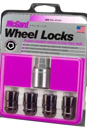 McGard Wheel Lock Nut Set - 4pk. (Cone Seat) M12X1.5 / 19mm & 21mm Dual Hex / 1.46in. Length - Black One Day Deal