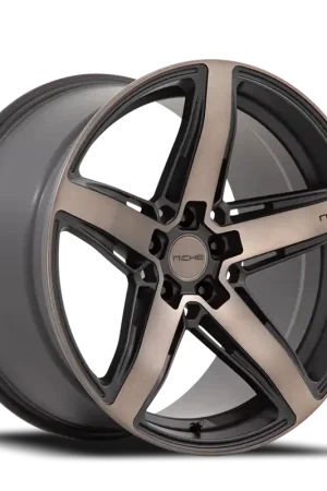 Niche Teramo M271 18x8 +42 5x112mm 66.56mm Matte Black Double Dark Tint Sale