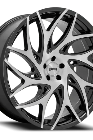 DUB G.O.A.T. S260 22x9 +35 5x114.3mm 72.56mm Gloss Black Brushed Face-Dark Tint Spokes Limited Time