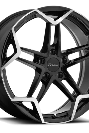 Petrol P1A GBM 18x8 +40 5x112mm 72.1mm Gloss Black Machined Cut Face Special Offer